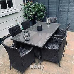 Price Drop! Rattan Garden Furniture Set, 6 x Chairs, Glass Table, 2 x Sofa Units
