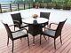 Rattan Garden Furniture Dining Table And 4 Chairs Dining Set Outdoor Patio 5pc