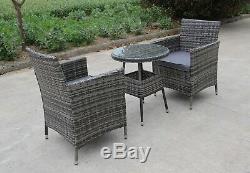 Rattan 2 Two Seater Chairs Dining Wicker Bistro Outdoor Garden Furniture Set