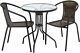 Rattan 3 Piece Tasmania Bistro Garden Furniture Set Outdoor Patio Chairs, Table