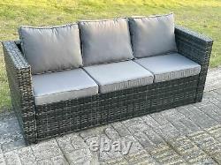 Rattan 3 Seater Lounge Garden Furniture Sofa Chair Conservatory Patio