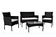 Rattan 4 Piece Garden Lounge Furniture Set Sofa Chairs & Table Outdoor Patio