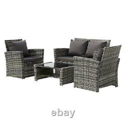 Rattan 4 Seater Lounge Sofa Chair Patio Outdoor Garden Furniture with Cushions