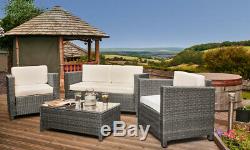 Rattan 4 seat Wicker Weave Garden Furniture Conservatory Sofa Set + RAIN COVER