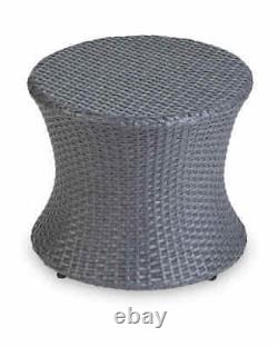 Rattan Bistro Set Grey Cushions Patio Garden Furniture Table Chair 2 Seater