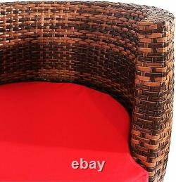 Rattan Bistro Set Outdoor Garden Home Patio Furniture 2 Chairs & Coffee Table