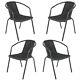 Rattan Chair Glass Table Patio Furniture Set Outdoor Conversation Set For Garden