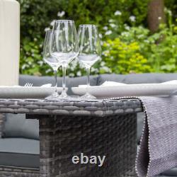 Rattan Corner Dining Set Outdoor Garden Furniture Grey 9-Seater L Shape Sofa