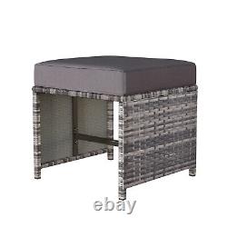 Rattan Corner Garden Furniture 7 Seater Corner Sofa Table Outdoor Patio Set Grey