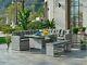 Rattan Corner Garden Furniture Dining Set Outdoor Sofa Table & Bench Lounge Set