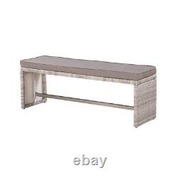 Rattan Corner Garden Furniture Set Outdoor Dining Sofa Group Table & Bench Cover