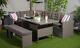 Rattan Corner Garden Furniture Sofa 8 Seater With Bench Dining Set Grey
