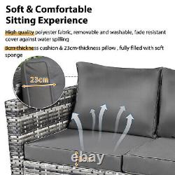 Rattan Corner Group Patio Garden Furniture Set 8 Seater Outdoor Sofa Table Set