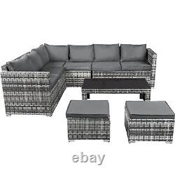 Rattan Corner Group Patio Garden Furniture Set 8 Seater Outdoor Sofa Table Set