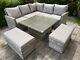 Rattan Corner Raising Table Dining Coffee Wicker Garden Outdoor Furniture Grey