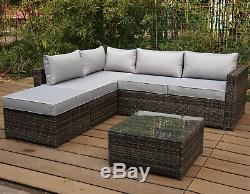 Rattan Corner Sofa Garden Furniture Outdoor Patio Conservatory Seat Coffee Table