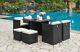 Rattan Cube Set Garden Furniture Set Outdoor Dining Sofa Set Table & Stool