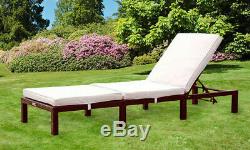 Rattan Day Bed Sun Lounger Recliner Chair Outdoor Garden Furniture Patio Terrace