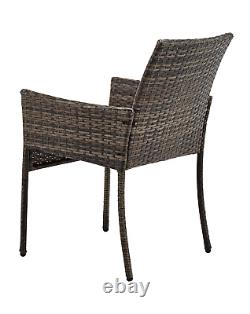 Rattan Dining Set 6-seater Patio Garden Furniture Circular Table Chairs