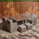 Rattan Dining Set Cube Garden Furniture 8 Seater Patio Table Chairs Stools Cover