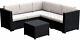 Rattan Effect Corner Sofa Lounge Set With Table 5 Seat Outdoor Garden Furniture