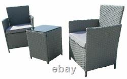 Rattan Furniture Bistro Set Garden Table Chair Patio Outdoor Bistro Set