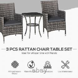 Rattan Furniture Bistro Set Garden Table Chair Patio Outdoor Conservatory Wicker