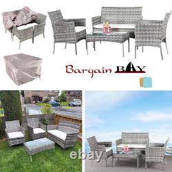 Rattan Furniture Garden Furniture Table Sofa Chairs Set Outdoor Patio Wicker 4Pc