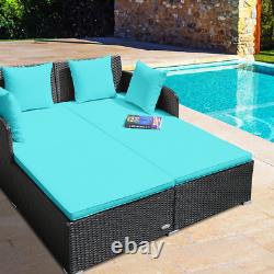 Rattan Garden 2 Seater Daybed Furniture Set with Cushions