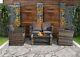 Rattan Garden 4piece Sofa Set Furniture With 2arms Chairs Patio Table & 2 Seater