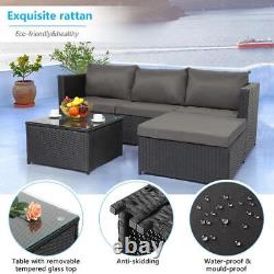 Rattan Garden Corner 4 Seater Furniture Sofa Table Chair Lounge Set Patio Black