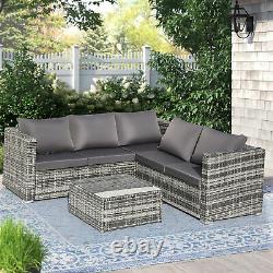 Rattan Garden Corner Furniture Sofa Set Coffee Table Outdoor Conservatory Patio