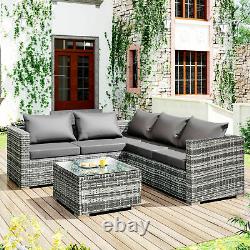 Rattan Garden Corner Furniture Sofa Set Coffee Table Outdoor Conservatory Patio