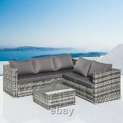 Rattan Garden Corner Furniture Sofa Set Coffee Table Outdoor Conservatory Patio