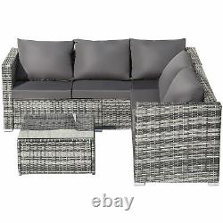 Rattan Garden Corner Furniture Sofa Set Coffee Table Outdoor Conservatory Patio