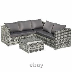 Rattan Garden Corner Furniture Sofa Set Coffee Table Outdoor Conservatory Patio