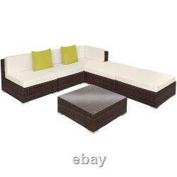 Rattan Garden Corner Sofa Set 5 seats 1 table Outdoor Lounge Furniture Wicker