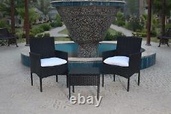 Rattan Garden Furniture 3 Piece Chairs Coffee Table Outdoor Patio Conservatory