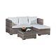 Rattan Garden Furniture 3 Piece Grey Sofa Outdoor Patio L-shape Corner Lounger