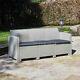 Rattan Garden Furniture 3-seater Sofa With Cushions
