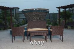 Rattan Garden Furniture 4 Piece Outdoor Sofa Set Chairs Table Patio Wicker Set