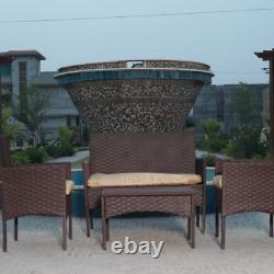 Rattan Garden Furniture 4 Piece Outdoor Sofa Set Chairs Table Patio Wicker Set