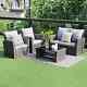 Rattan Garden Furniture 4 Piece Patio Set Table Chairs Grey Or Brown. 24hr Deliv