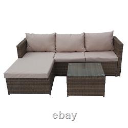 Rattan Garden Furniture 4 Seater Corner Sofa Coffee Table Patio Outdoor SFS066