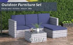 Rattan Garden Furniture 4 Seater Corner Sofa Coffee Table Patio Outdoor Set