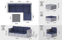 Rattan Garden Furniture 4 Seater Corner Sofa Coffee Table Patio Outdoor Set