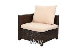 Rattan Garden Furniture 4 Seater Corner Sofa Wide Table Lounge Outdoor Patio Set