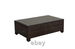 Rattan Garden Furniture 4 Seater Corner Sofa Wide Table Lounge Outdoor Patio Set