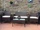 Rattan Garden Furniture 4 Pcs Patio Set Table Chairs Wicker Outdoor Coffee Brown