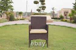 Rattan Garden Furniture 4PC Brown Sofa Set Chair Outdoor Patio with Coffee Table